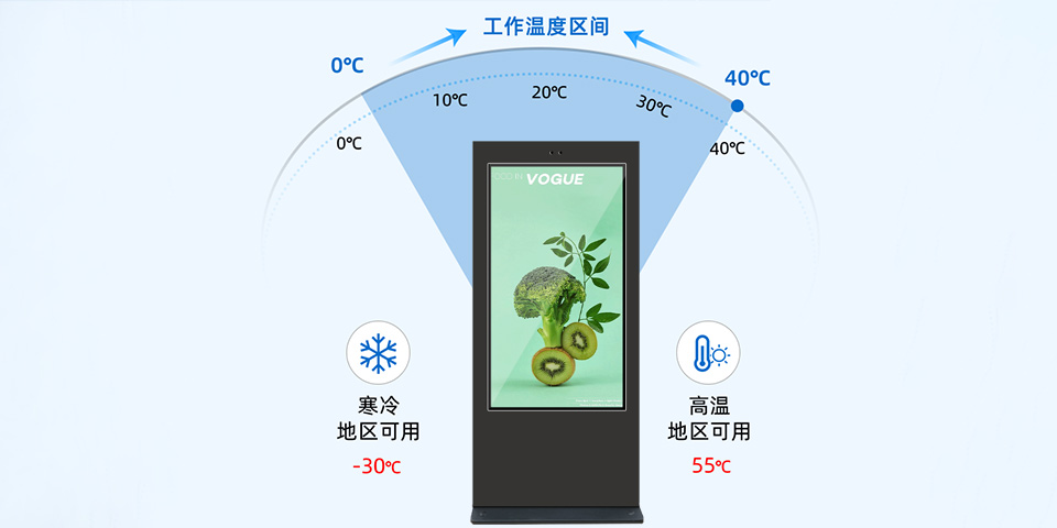 65寸黑色紅框戶外廣告機(jī)